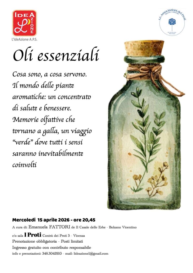 15 aprile 2026 c/o sala I Proti Contrà dei Proti 3 - Vicenza ore 20,45