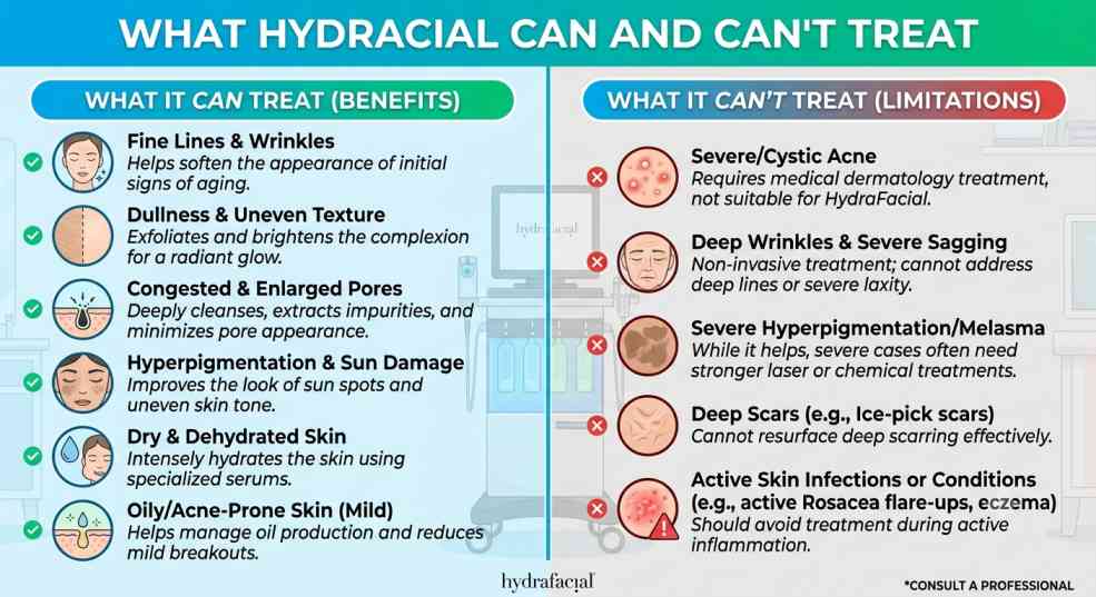 What HydraFacial Can and Can't Treat