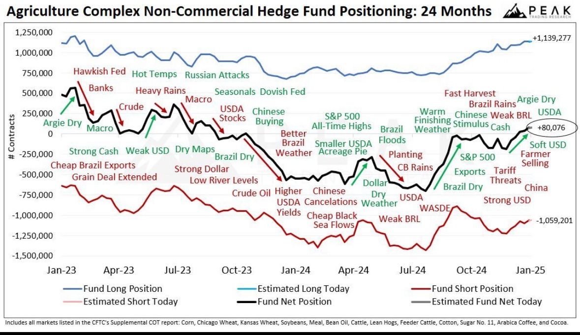 AGRICULTURE COMPLEX NON-COMMERCIAL HEDGE FUND POSITIONING