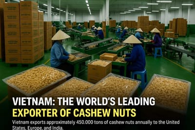 Vietnam Emerges as World's Largest Exporter of Cashew Nuts, Shipping 450,000 Tons Annually