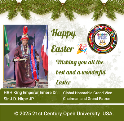 Easter Message from the Global Honorable Grand Vice Chairman and Grand Patron