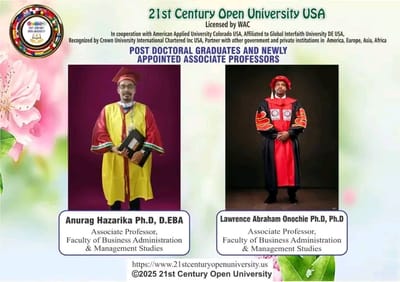 Celebrating Excellence In Academia : Lawrence Abraham Onochie and Anurag Hazarika Appointed as Associate Professor