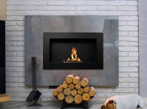 Biokominek wiszący 650×400 Czarny mat