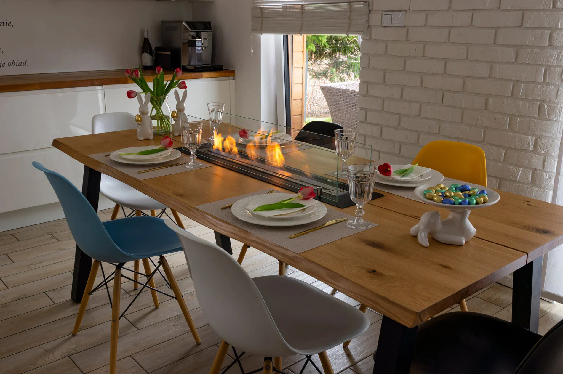 Biokominek do zabudowy WKŁAD 100 cm czarny mat z szybami