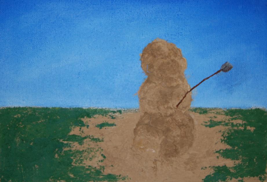 2014 40x55cm Hlína a akryl na plátně 