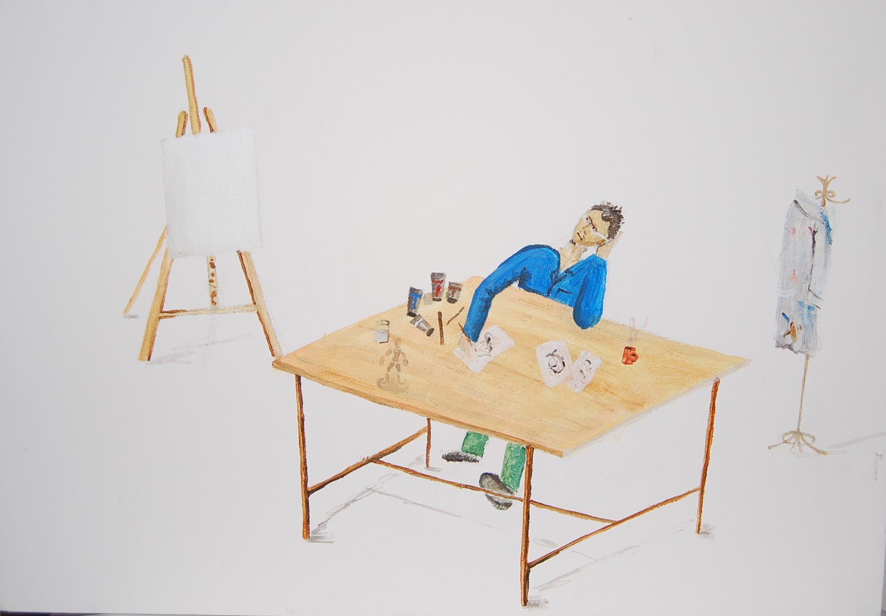 A painter who doesn't know what to paint