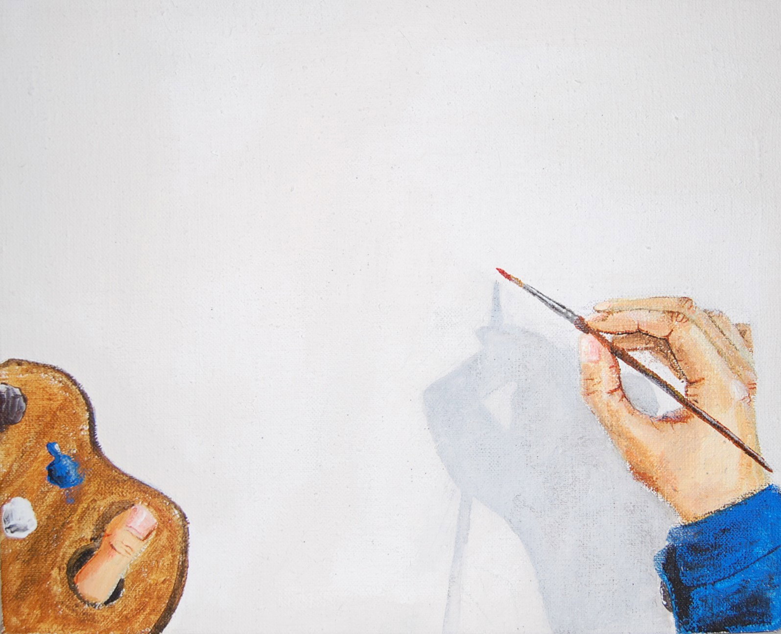 The last second before the first touch of the brush