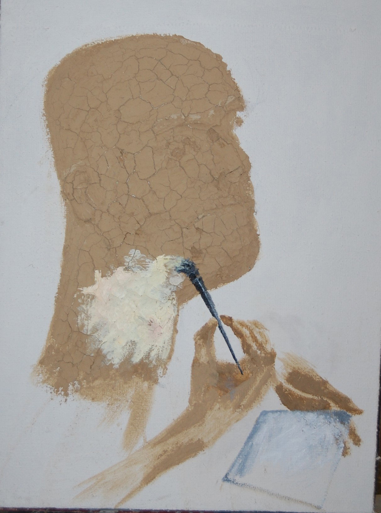 2013 35x45 cm Acrylic and clay on jute