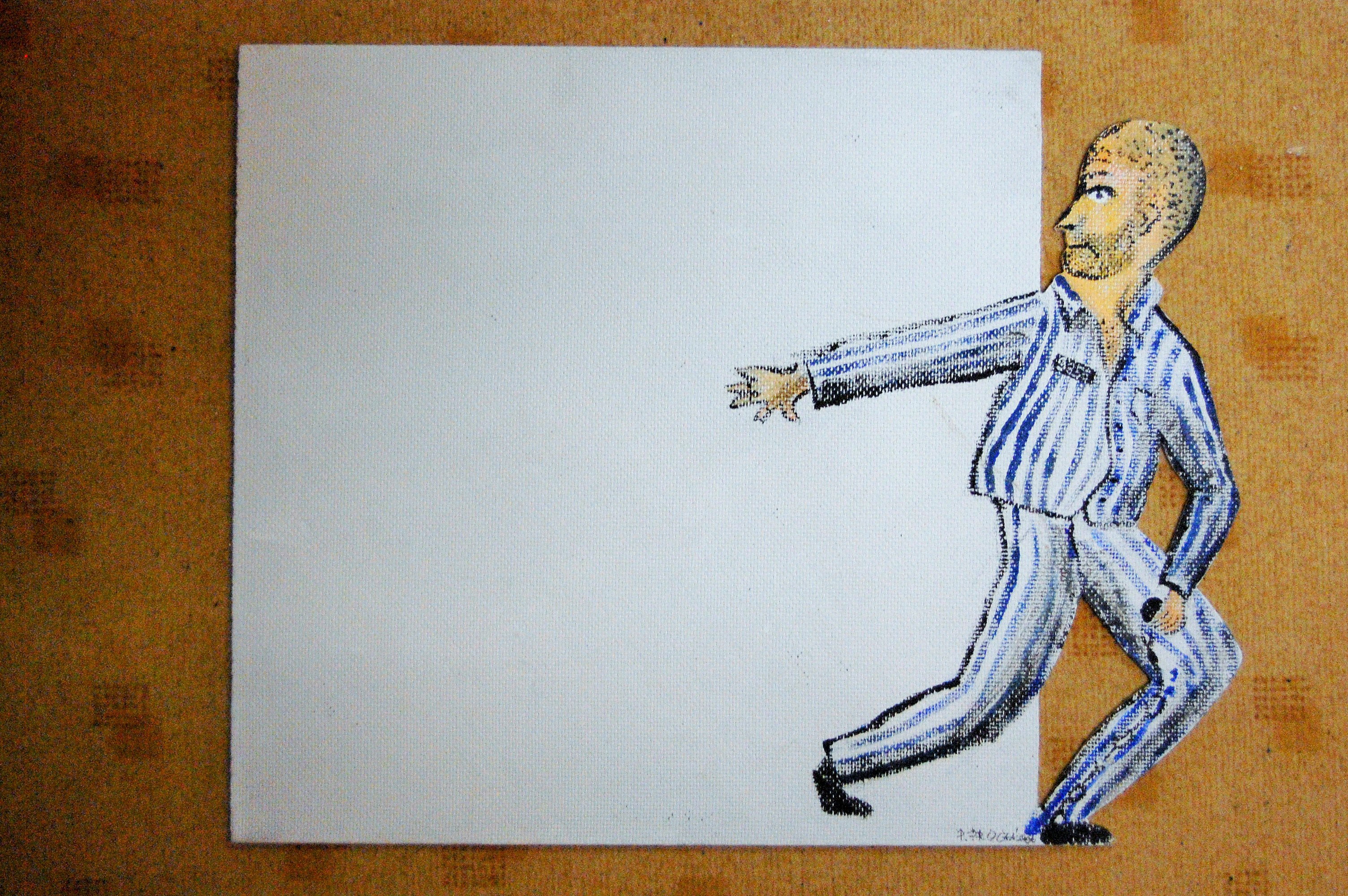 Prisoner fleeing from painting