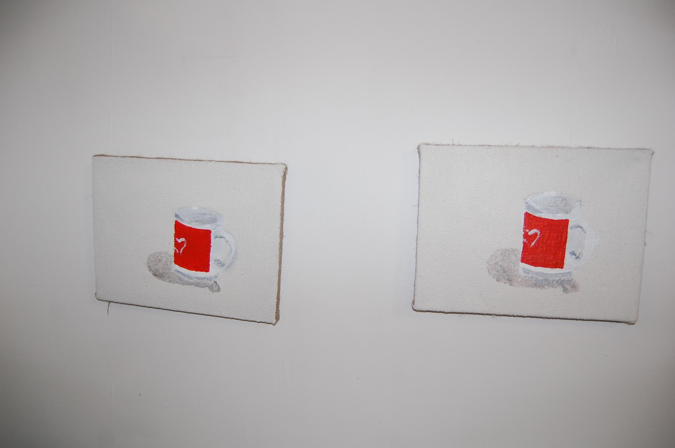 2014 Diptych, 2x 17x17 cm, Akryl na jutovém plátně