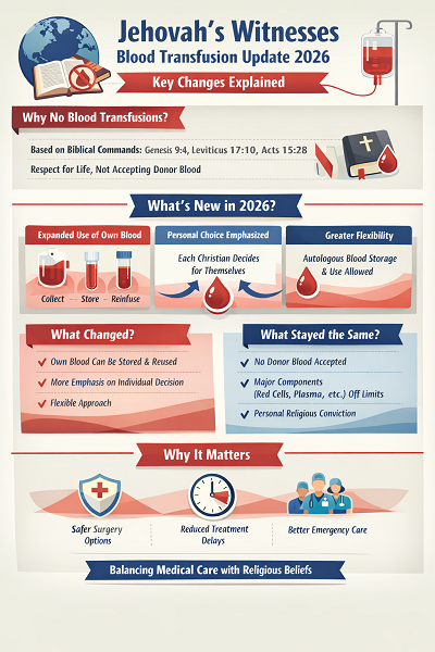 An infographic showing the key facts of the 2026 blood transfusion update
