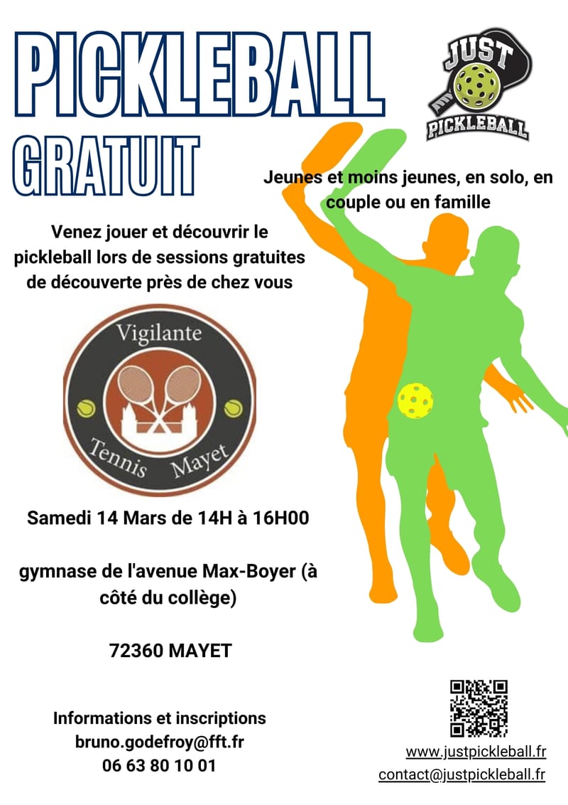 Mayet (72) - Session Gratuite découverte - Vigilante Tennis Mayet