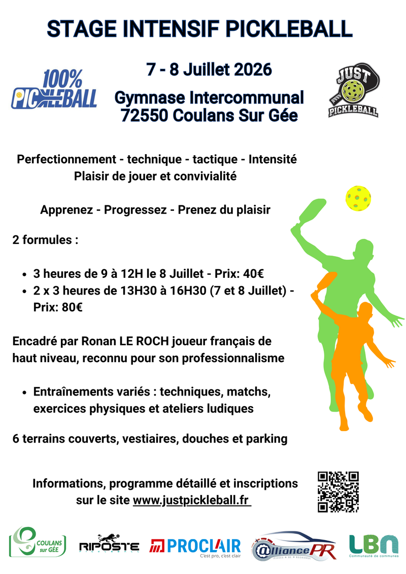 Coulans (72) - Stage Perfectionnement Pickleball Adultes
