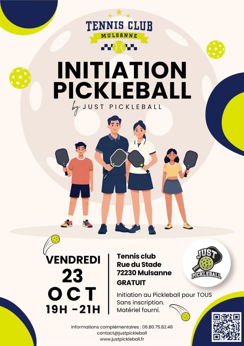 Mulsanne (72) - Session Gratuite découverte et Initiation Pickleball