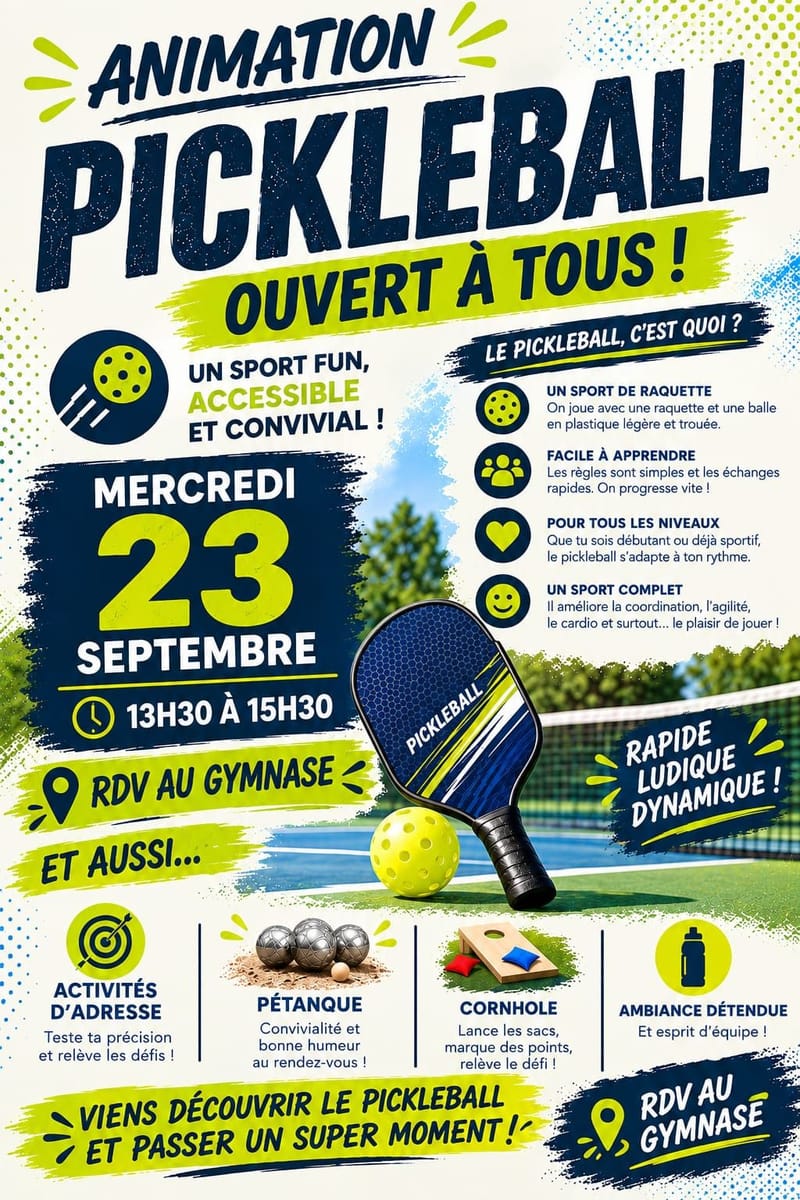 La Flèche (72) - UNSS - Lycée D'Estournelles de Constant - Animation Pickleball