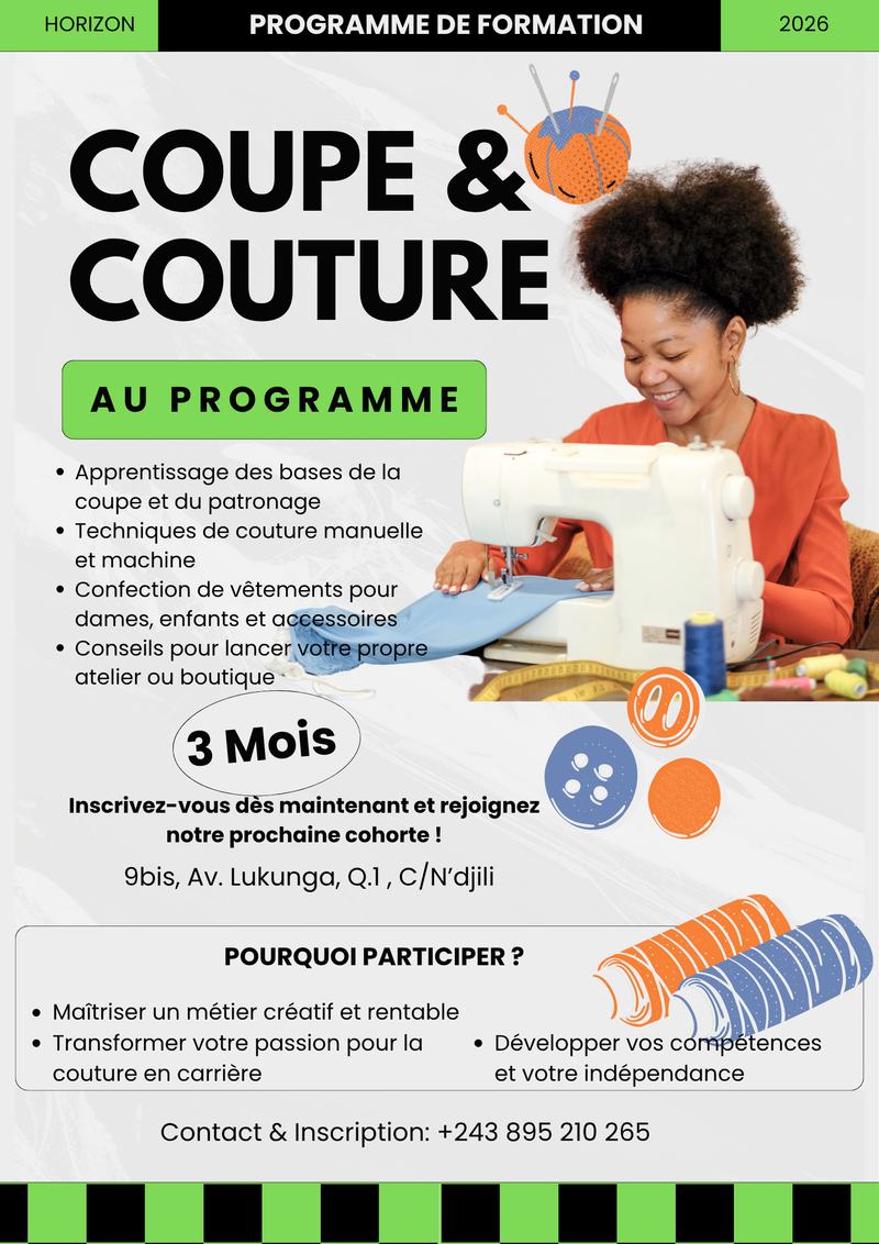 Programme de Formation : Coupe & Couture – 3 Mois