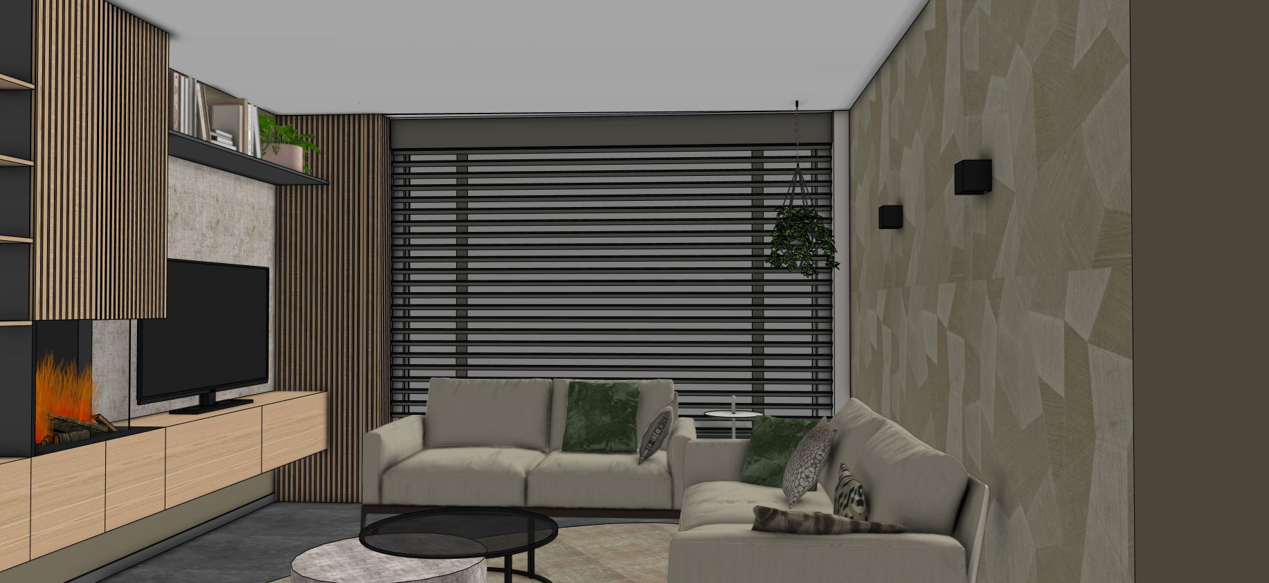 Totaal ontwerp woonkamer Lomm