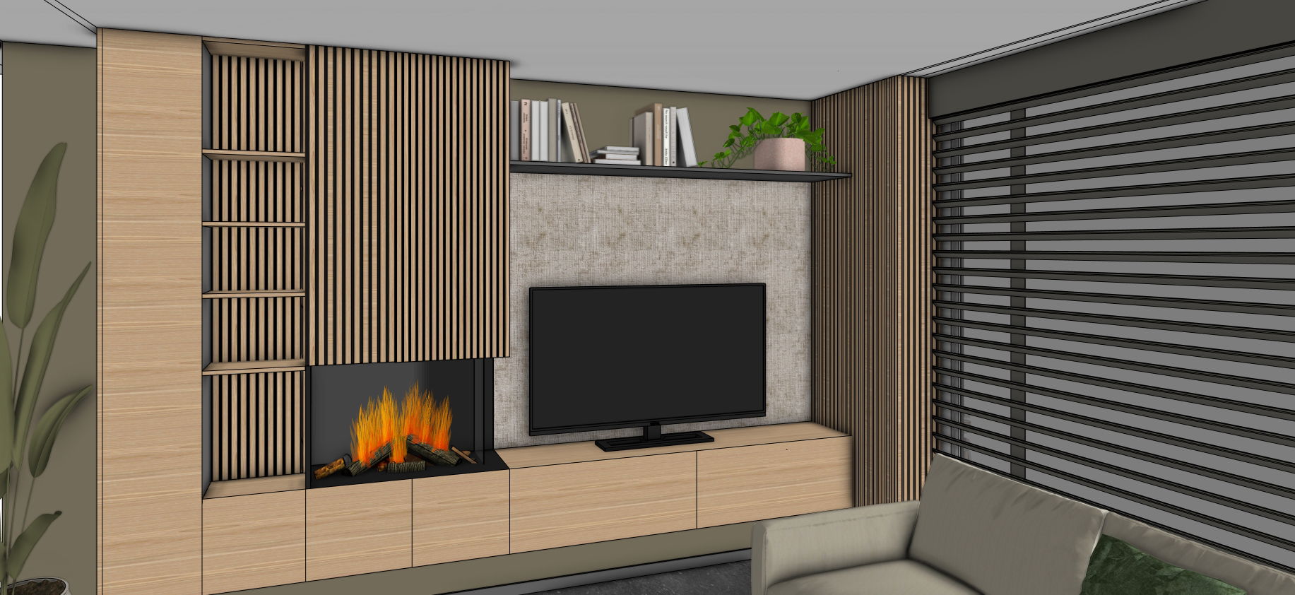 Totaal ontwerp woonkamer Lomm