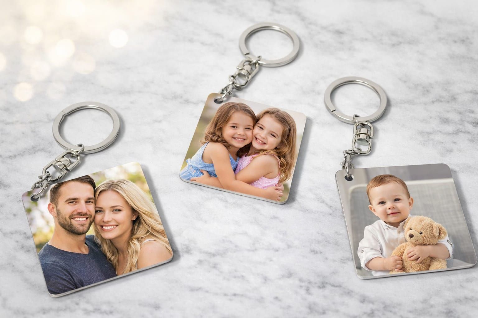 מתנה אישית מחזיק מפתחות מעץ עם תמונה וברכה