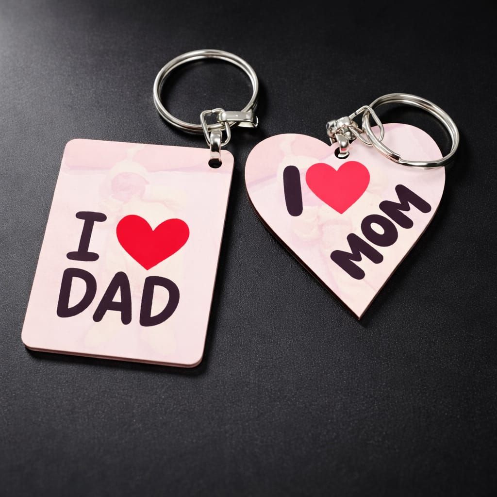 מחזיק מפתחות מלבן עם הדפסה איכותית על עץ