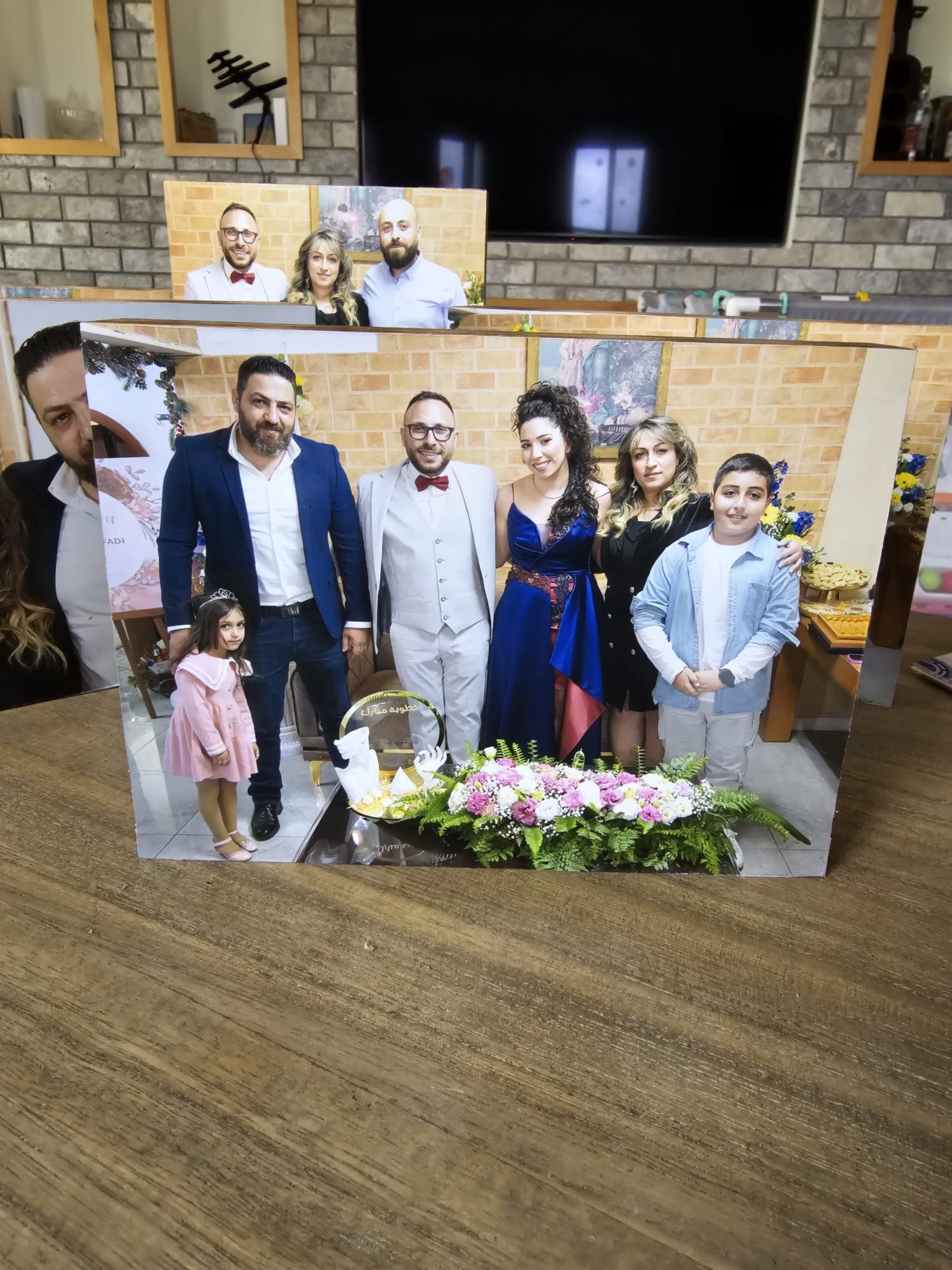 מתנה אישית פוטובלוק מעץ עם תמונה וברכה