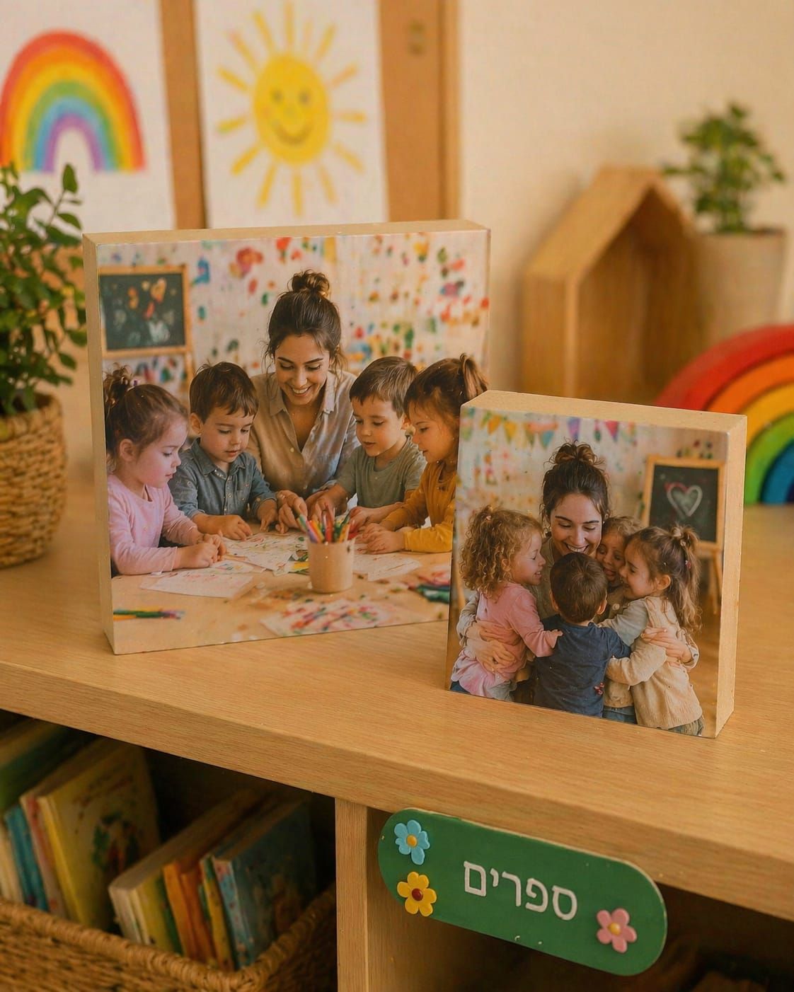 תמונה מודפסת על בלוק עץ איכותי בגודל 15x15