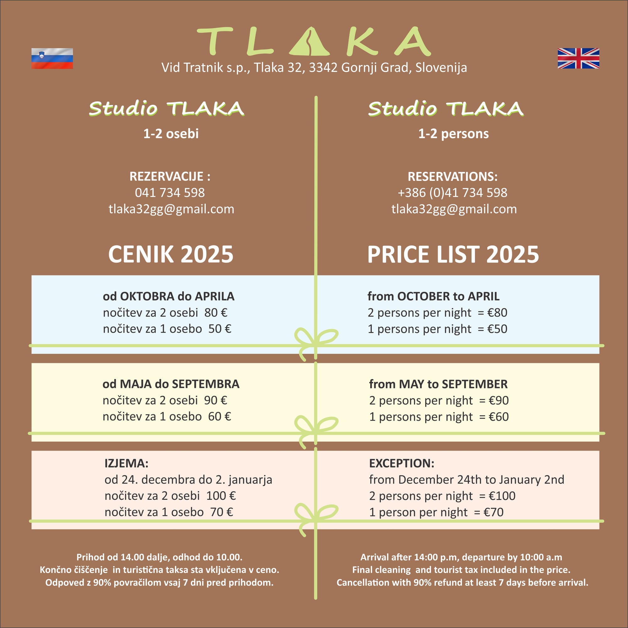 CENIK/PRICE LIST