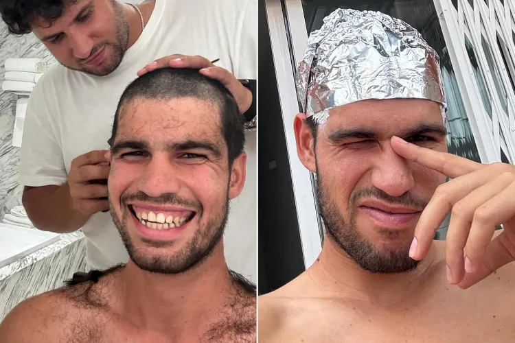 الكاراز يغير لون شعره