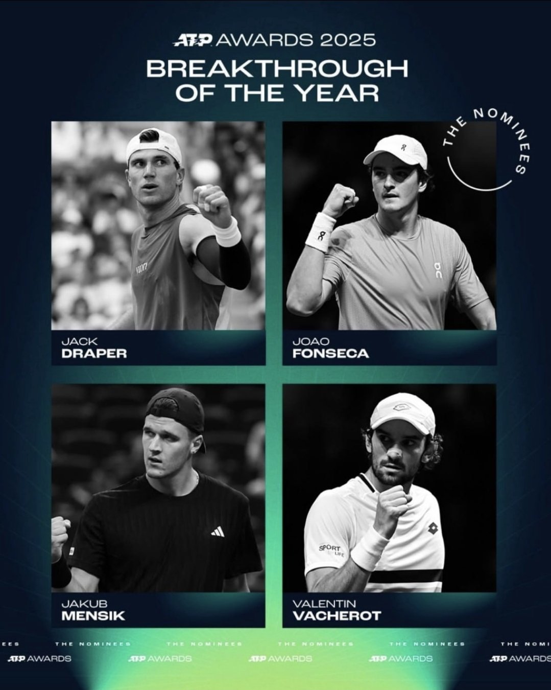 الكشف عن ترشيحات جوائز رابطة اللاعبين المحترفين ATP لعام 2025