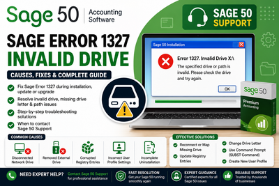 Sage Error 1327 Invalid Drive: Causes, Fixes, and When to Contact Sage 50 Support
