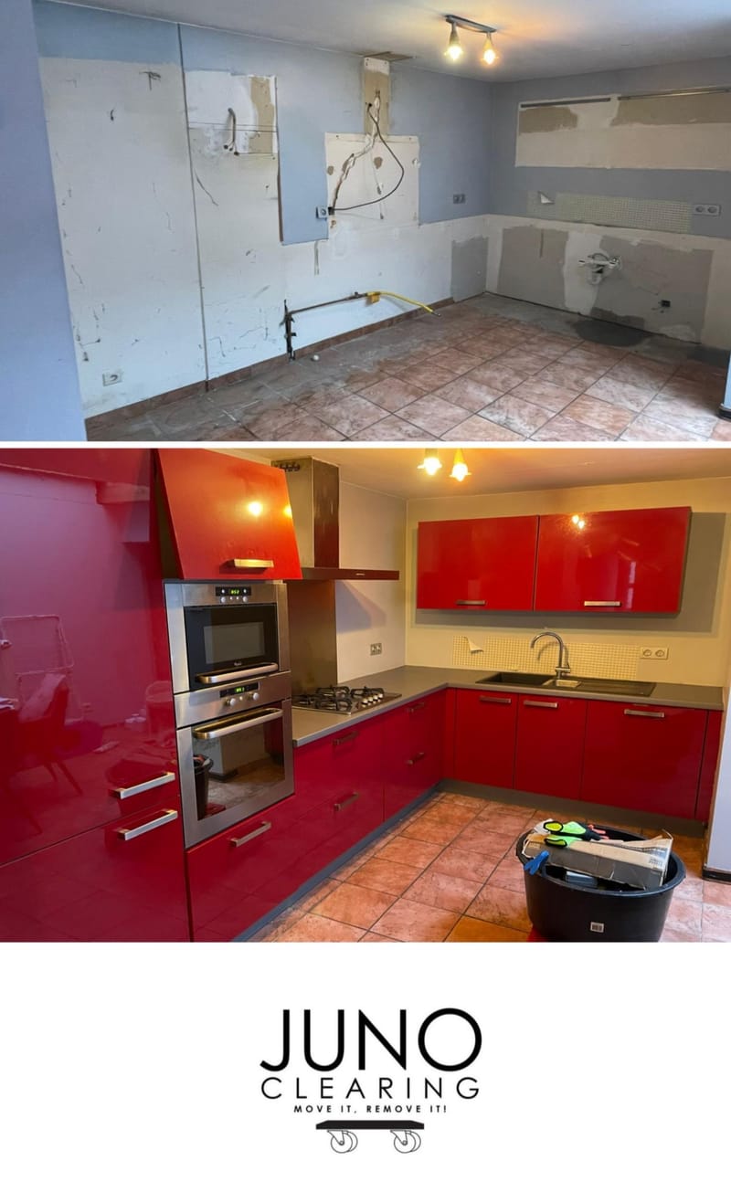 Afbraak keuken te Sint-Niklaas in opdracht van Ixina keukens.