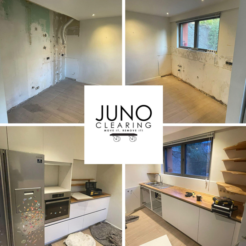 Afbraak keuken te Hamme in opdracht van Ixina Sint-Niklaas.