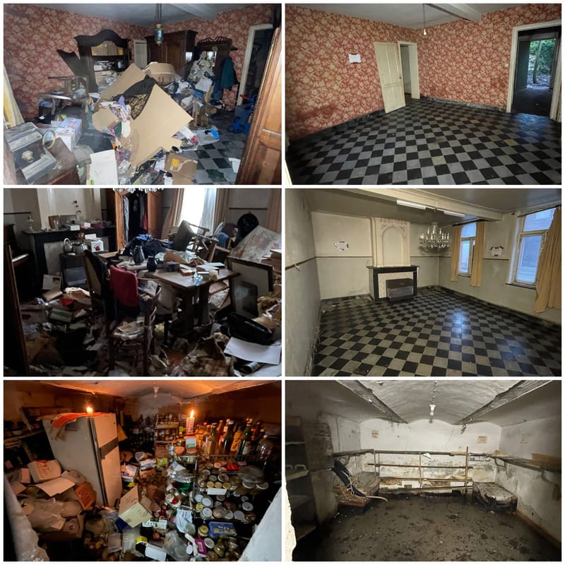 Leeghaling extreem vervuilde woning te Wingene.