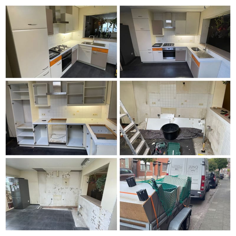 Afbraak van keuken te Kruibeke. Bedankt voor deze opdracht Ixina Sint-Niklaas!