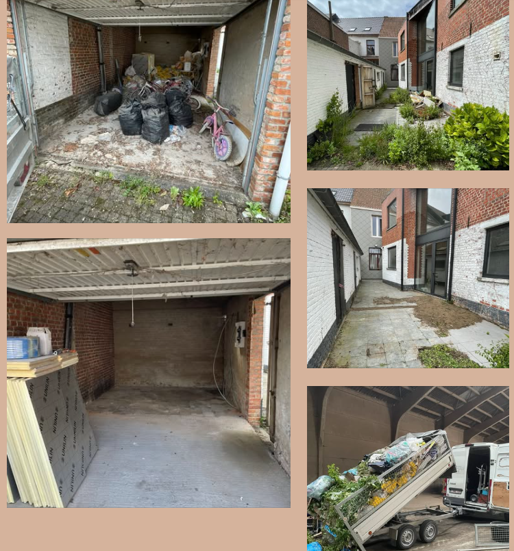 Leegruiming garage en opruiming tuin te Wingene