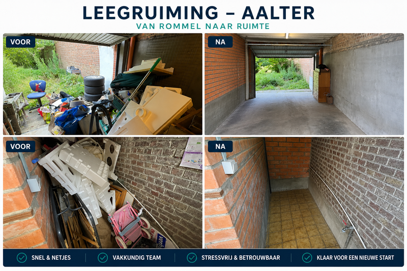 Leegruiming garage te Aalter.