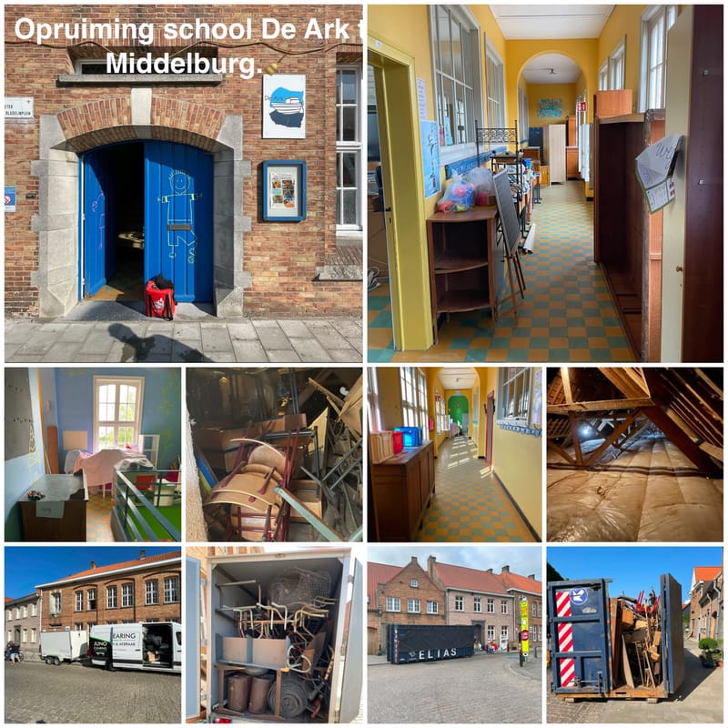Opruiming/Leeghaling School De Ark in Middelburg(Maldegem).