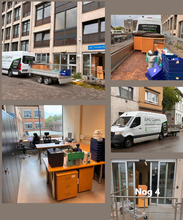 Containerpark aan huis en opruiming aan de Universiteit Gent – bureauruimte leeggemaakt en klaar voor de nieuwe inrichting