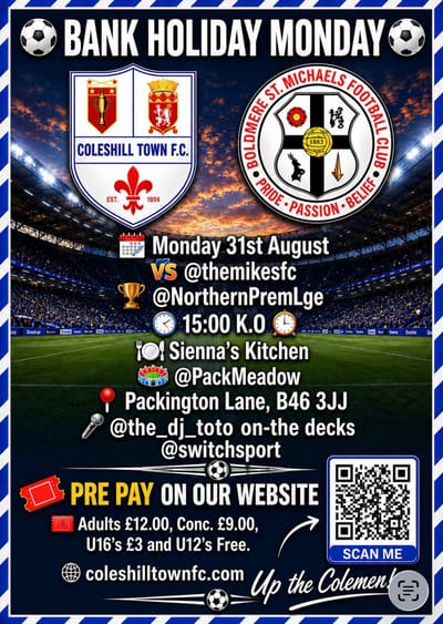 Matchday Program vs Boldmere St Michaels