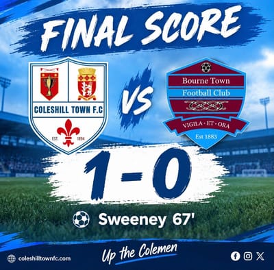 Colemen Edge Bourne Town to Climb the Table
