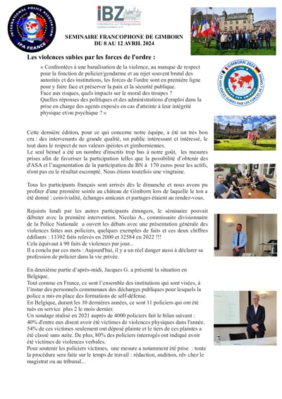 Séminaire Francophone de Gimborn Avril 2024