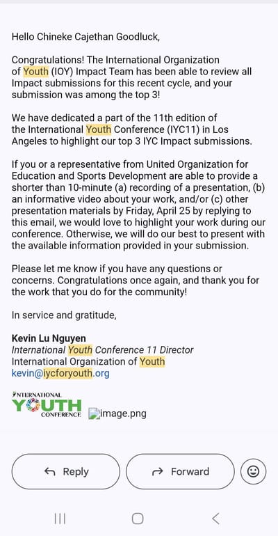 International Youth SDGs Award