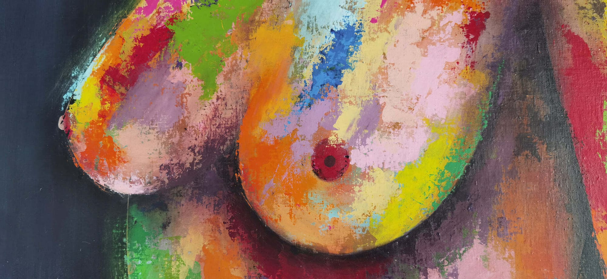 Nu à l'acrylique et au couteau