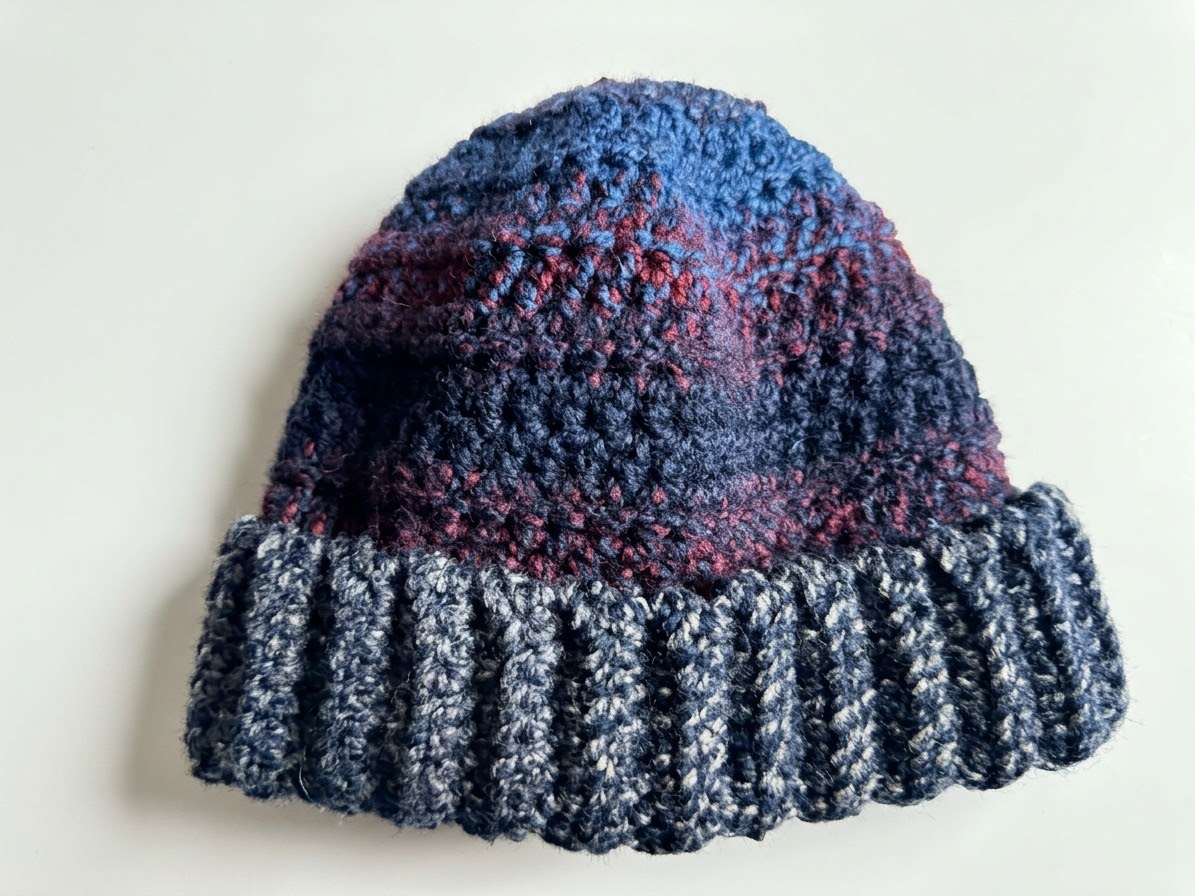 Blue gray gradient beanie