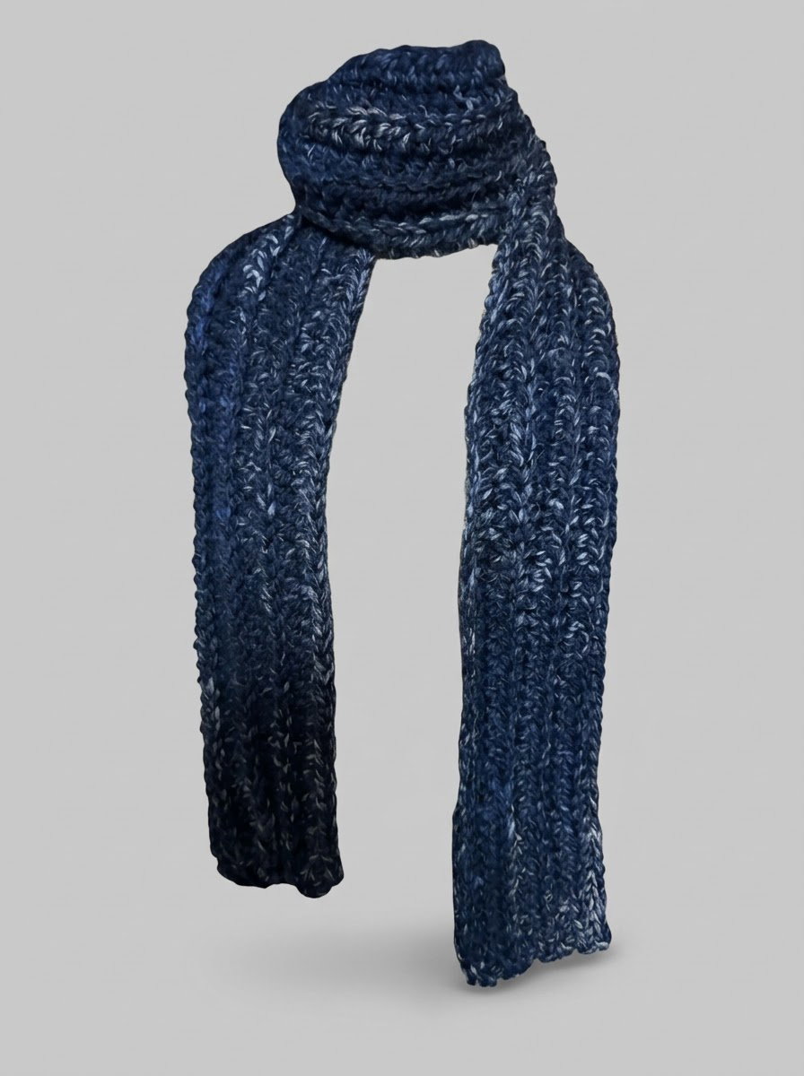 Dark Blue Tweed Scarf Only
