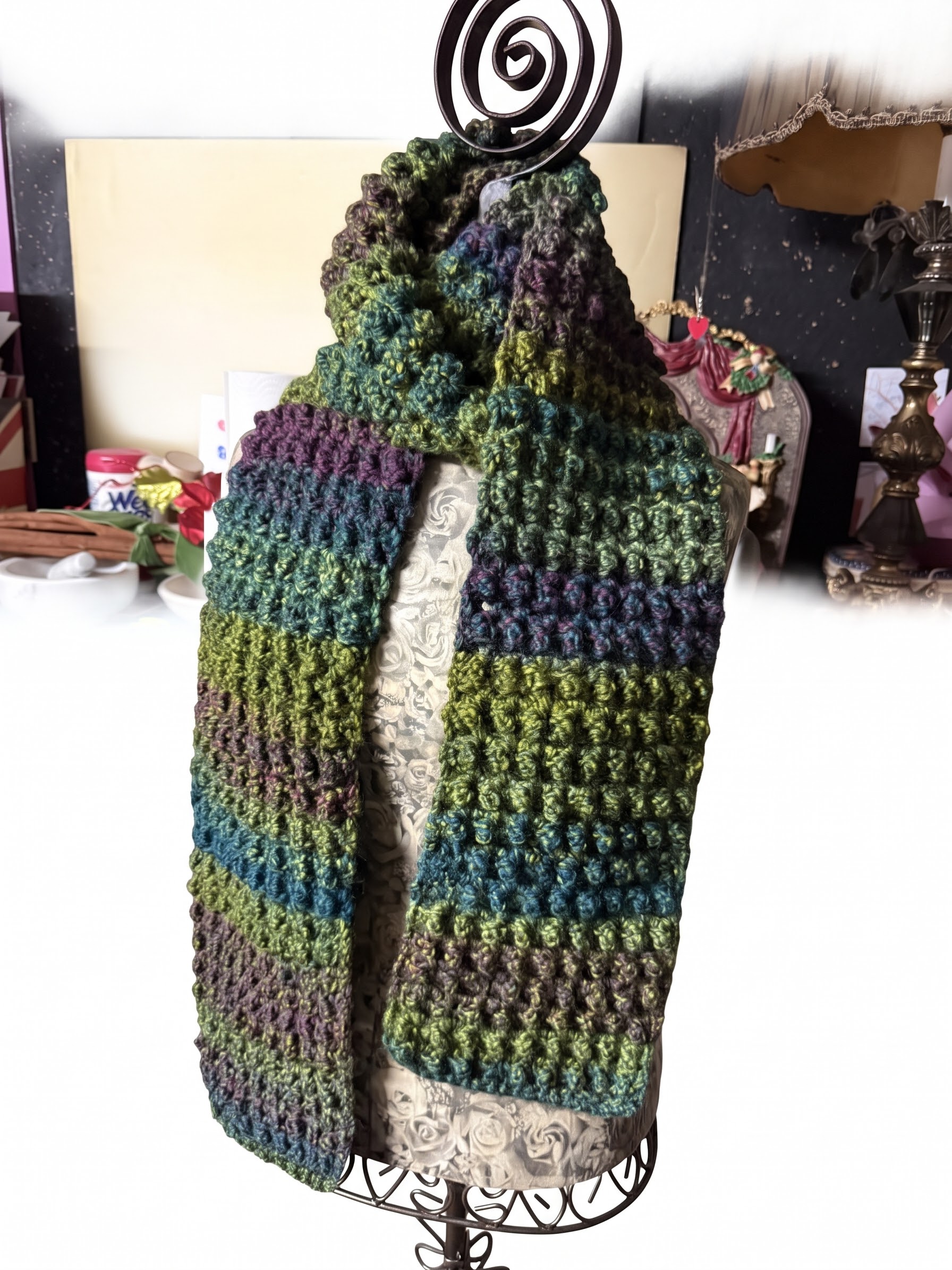 Bubble Tea Scarf - Green/Purple Mix