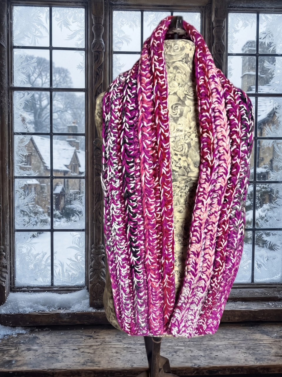Snow Day Scarf - Picasso Red Pink Metallic