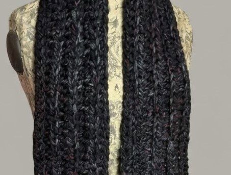 Snow Day Scarf - Charcoal Gray Black