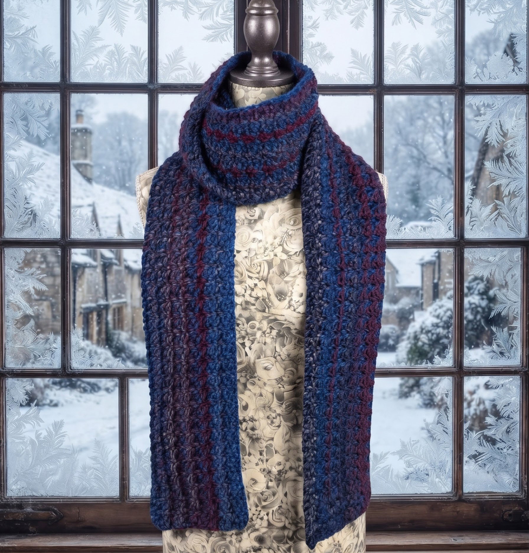 Pebbles Scarf - Blue Backgammon