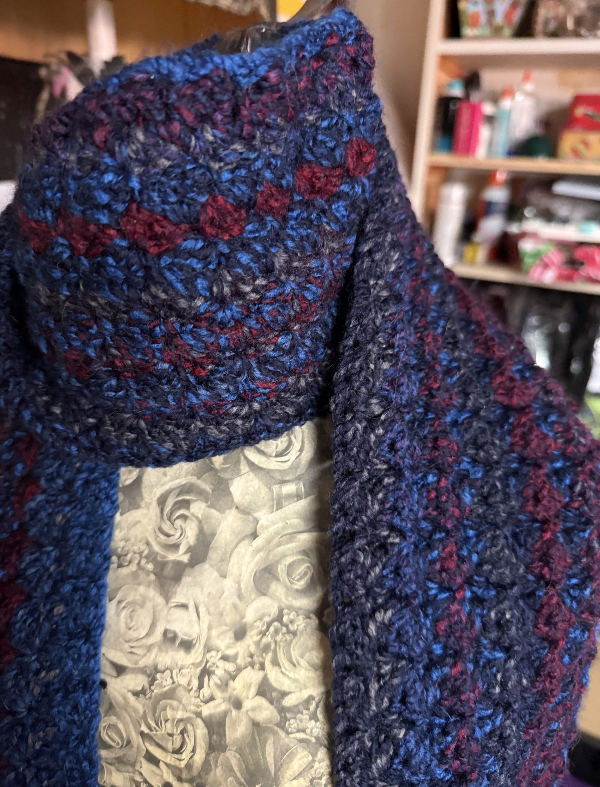 Pebbles Scarf - Blue Backgammon